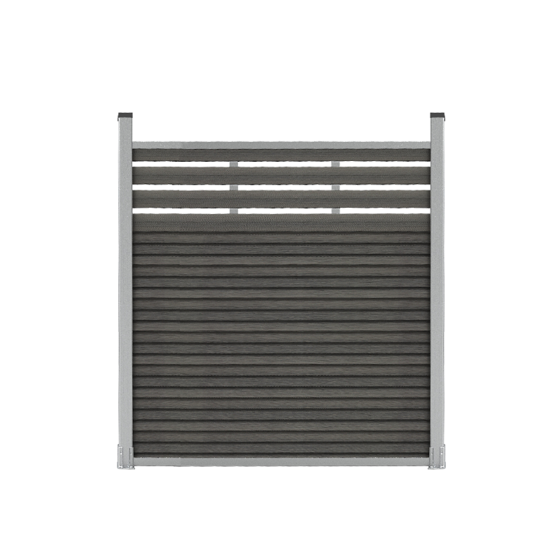 Vista de pared de listón 丨 paneles de valla WPC 丨 Gray oscuro